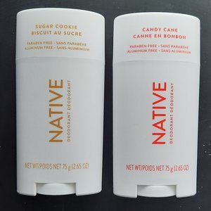 Native Deodorant Pack of 2 - Limited Edition Candy Cane and Sugar Cookie Scent